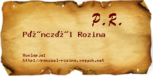Pánczél Rozina névjegykártya