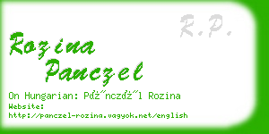rozina panczel business card